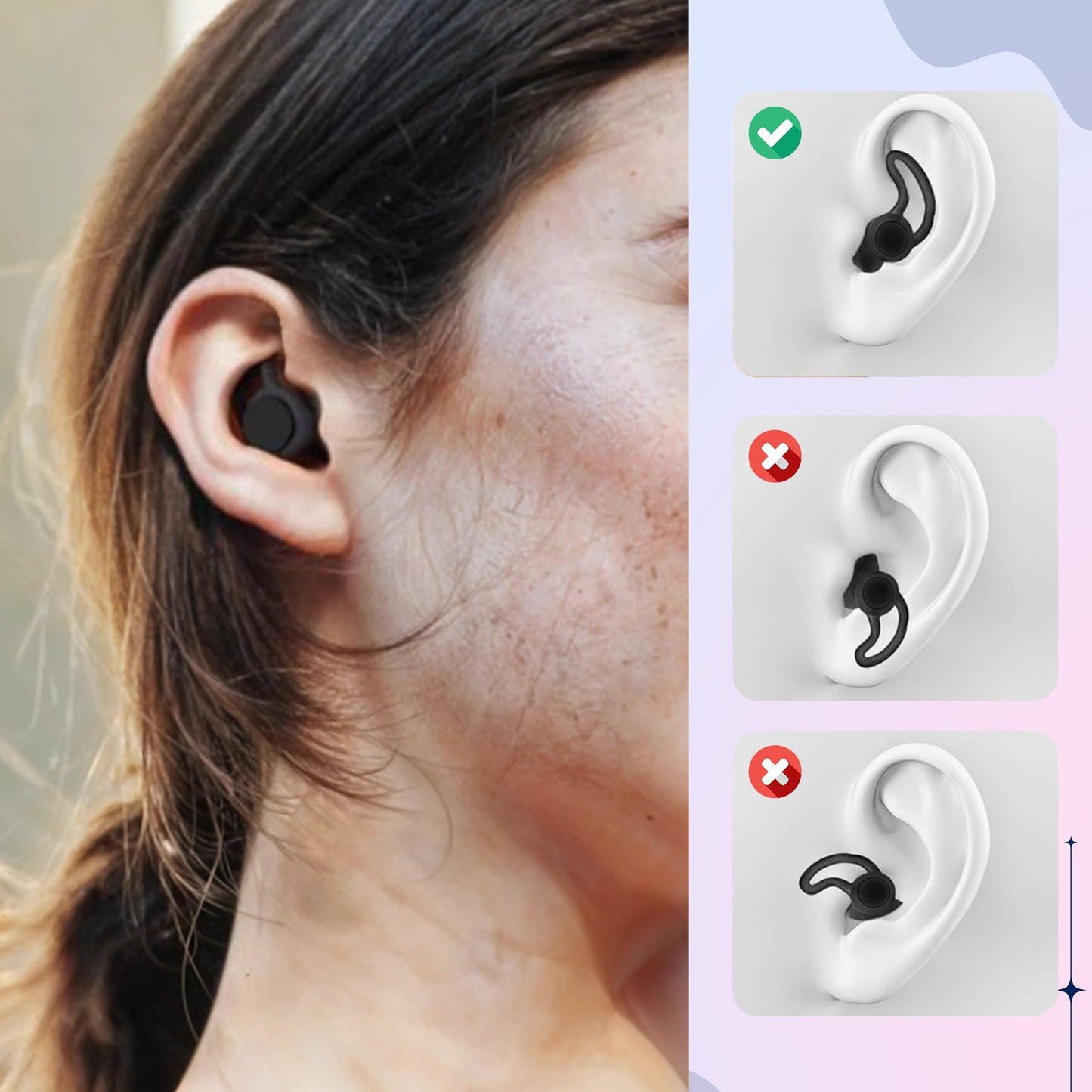 Noise Cancelling Ear Plugs - Soft Reusable Earplugs for Sleep & Travel