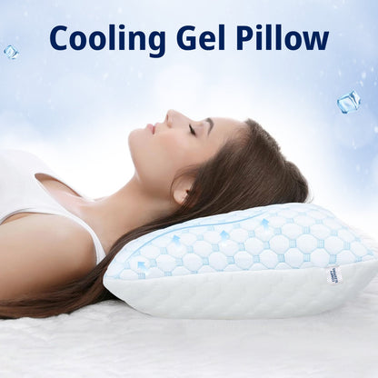 Cooling Gel Infused Pillow for Hot Sleepers & Back Discomfort