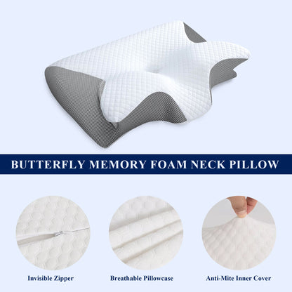 Butterfly Memory Foam Cervical Pillow – Neck & Shoulder Support - Buy 1 Get 1 Free