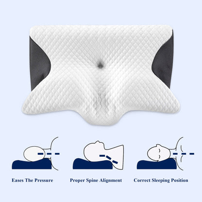 Butterfly Memory Foam Cervical Pillow – Neck & Shoulder Support - Buy 1 Get 1 Free