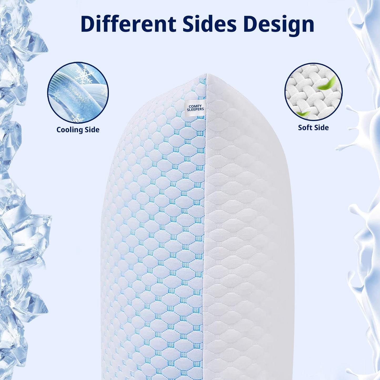 Cooling Gel Infused Pillow for Hot Sleepers & Back Discomfort