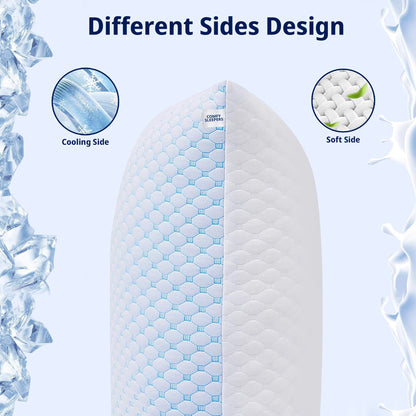 Cooling Gel Infused Pillow for Hot Sleepers & Back Discomfort