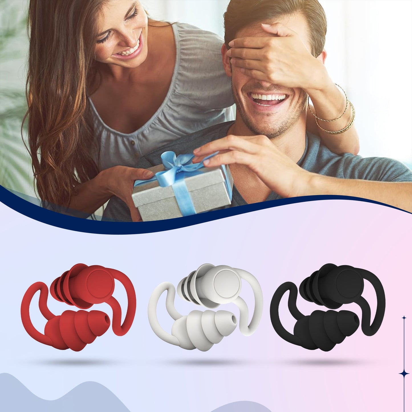 Noise Cancelling Ear Plugs - Soft Reusable Earplugs for Sleep & Travel