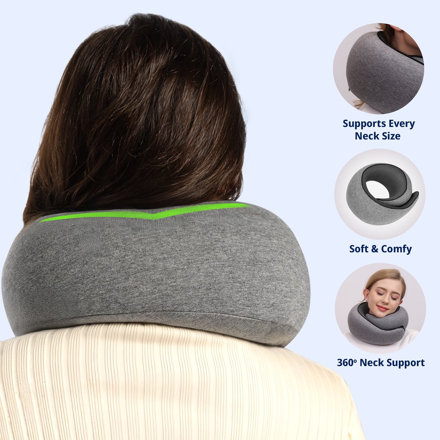 Travel Pillow for Neck, Head and Shoulder Support